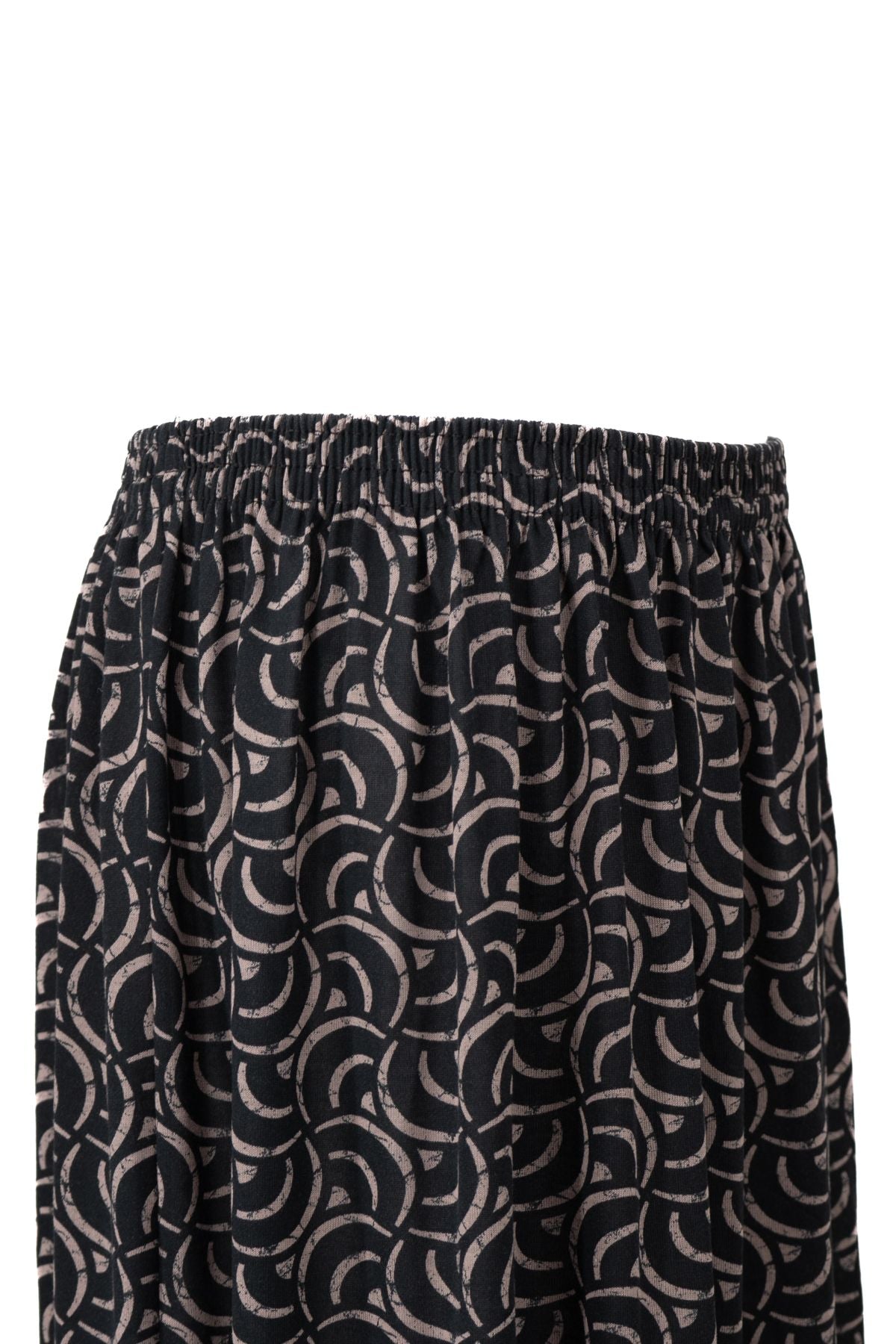 Kadın Kışlık Anne Etek Viskon Kumaş Manzara Desenli Beli Lastikli Rahat Kesim Tam Kalıp